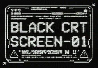 Inverted CRT Screen Text & Logo Effect Mockup