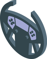 Naklejka premium Steering wheel controller for playing racing video games, offering immersive and realistic gaming experience