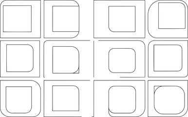 Geometric Abstract Pattern of Rounded Square Shapes in Black and White for Modern Design and Backgrounds