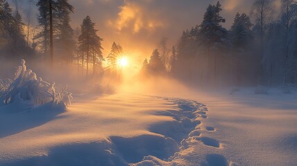 sunrise over the river