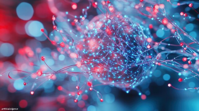 Artificial Intelligence Neural Network: Abstract Digital Brain Data Connections