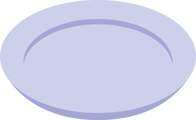 Empty light purple plate for catering service, isometric view