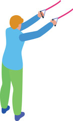 Man performing arm exercises with resistance band, promoting strength training and active lifestyle