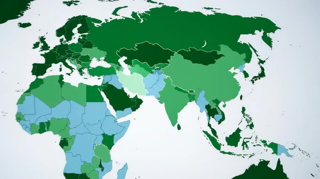 World map showing country-by-country vaccine coverage percentages with color-coded regions for easy comparison &mdash; infographic-style visualization for public health and policy analysis