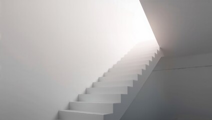 Fototapeta premium Bright Minimalist Staircase Leading to Light in Modern Space