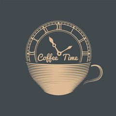 Coffee time concept design template. Vector illustration