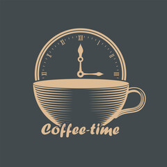 Coffee time concept design template. Vector illustration