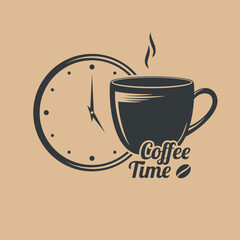 Coffee time concept design template. Vector illustration