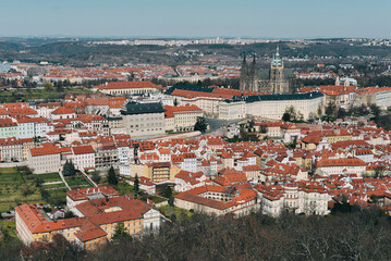 Prague Urban Landscape - view from The Petrin Tower.