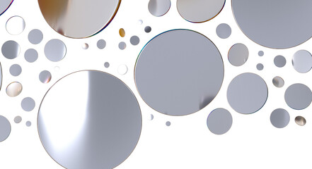  Colorful assorted confetti with serpentine on white  - Silver Holographic PNG