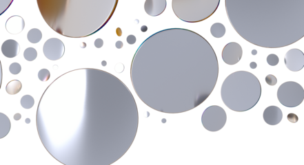  Colorful assorted confetti with serpentine on white  - Silver Holographic PNG