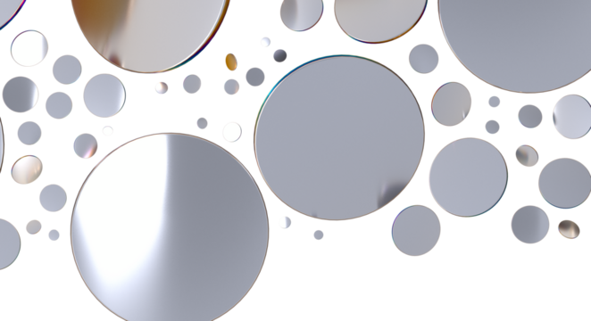  Colorful assorted confetti with serpentine on white  - Silver Holographic PNG