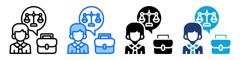 Employee Rights Icon Set Multi Style Vector Illustration