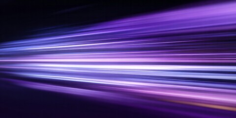 Intense beams of purple and blue light streak across a dark background suggesting rapid motion