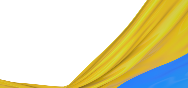 Flag in Motion: Dynamic 3D Ukraine Illustration for Graphic Design
