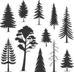 Obraz premium set of trees silhouettes