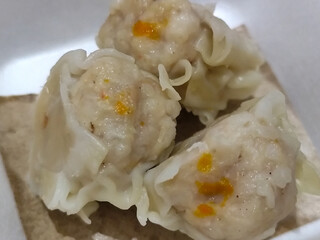 Dimsum The food menu at the Mie Gacoan restaurant which has a soft texture and delicious taste.	
