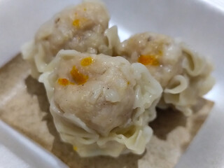 Dimsum The food menu at the Mie Gacoan restaurant which has a soft texture and delicious taste.	
