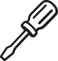 A simple, stylized depiction of a screwdriver, highlighting the precision and functionality of a fundamental tool.