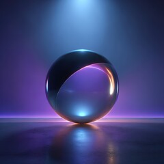 Luminous Sphere - Abstract 3D Render with Reflective Surface and Dramatic Lighting.