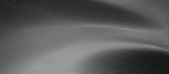 White and black grain grunge background with wavy noise gradient gradation. Distressed rough noise backdrop with stipple effect. Gritty halftone spray dot texture. Glitter ombre poster. 3D vector bg