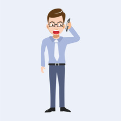 Businessman Talking on Mobile Smartphone