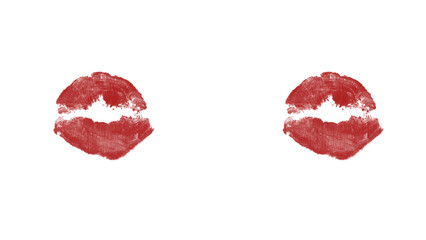 Passionate red lipstick kiss imprint offers bold expression, ideal for Valentines, romantic designs, beauty concepts, fashion promotions, and confident statements