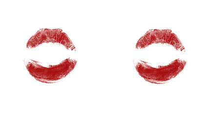 Lipstick kiss mark imprints show love and romance, a bold statement of passion, seduction, and beauty, perfect for valentine's day designs