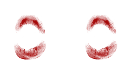 Bold red lipstick kiss mark for sensual beauty campaign, perfect for fashion, romance, or Valentine's Day designs with a striking and unforgettable touch