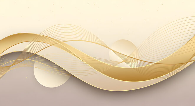 Abstract beige and gold wave background with soft gradient