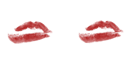 Bold red lipstick kiss mark, a timeless symbol of love, passion, and beauty, perfect for Valentine's Day greetings, beauty blog graphics, or romantic designs.