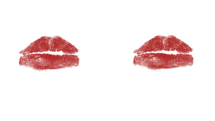 Bold red lipstick kiss mark for Valentine's Day romance and beauty campaigns, a symbol of love and passion, perfect for cosmetic advertising and sensual designs