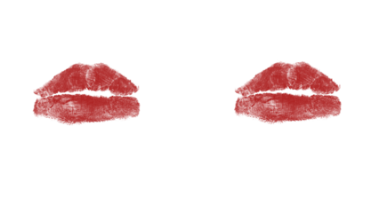 Bold red lipstick kiss mark for Valentine's Day romance and beauty campaigns, a symbol of love and passion, perfect for cosmetic advertising and sensual designs