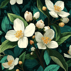 Jasmine Flowers, Illustration drawing