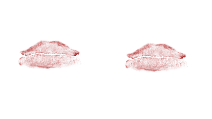 Passionate kiss prints for Valentine's Day, red lips mark on white, black for love, romance, beauty, perfect for romantic designs and projects