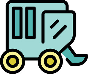 Combine harvester working in cultivated field, gathering crops during harvest season