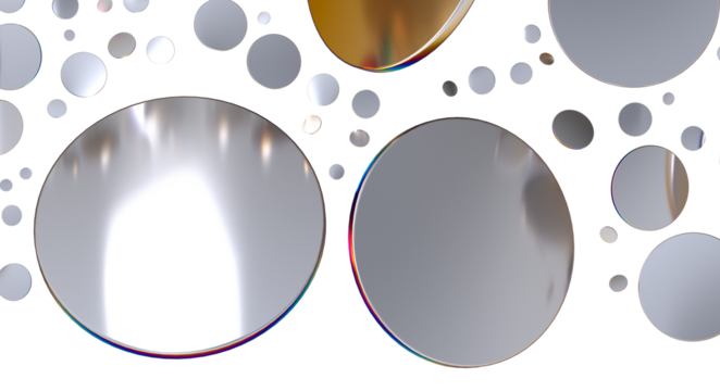  Colorful assorted confetti with serpentine on white  - Silver Holographic PNG - Powered by Adobe