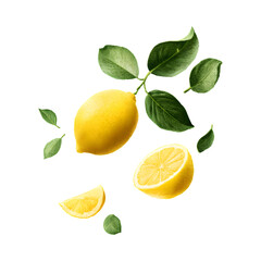 Lemon Still Life isolated on transparent background