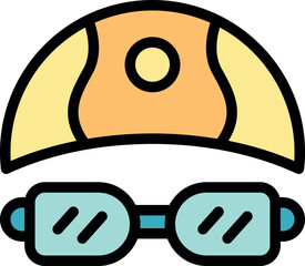 Construction helmet and protective glasses promoting occupational safety and health in industrial environments