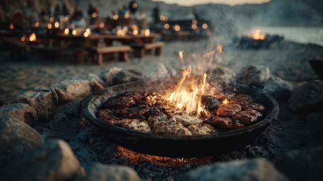 Beachside Open-Air BBQ Dinner Gathering