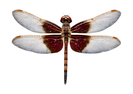 Dragonfly on black background isolated on transparent background