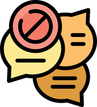 Speech bubbles being blocked, representing censorship, forbidden opinions, and lack of communication