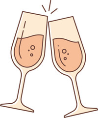 two champagne glasses