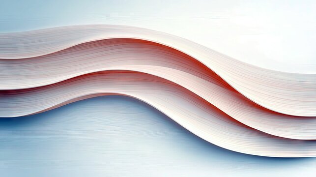 An abstract composition featuring layered wavy lines with a gradient color scheme and modern aesthetic.