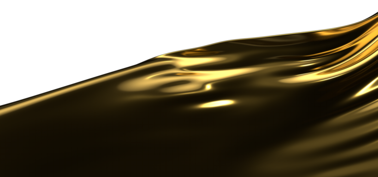 3d render of gold cloth. iridescent holographic foil. abstract art fashion background.
