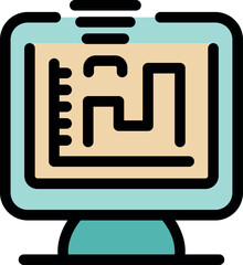 Growing business chart displayed on a computer monitor, representing progress in data analysis