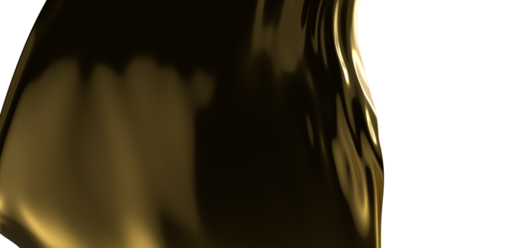 Flying gold cloth isolated on white background 3D render