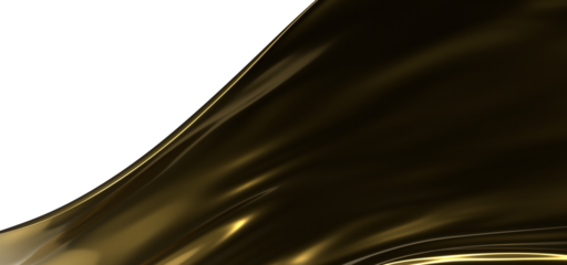 Flying gold cloth isolated on white background 3D render