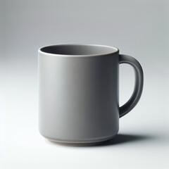 Obraz premium シンプルなグレーのコーヒーカップ（白背景）