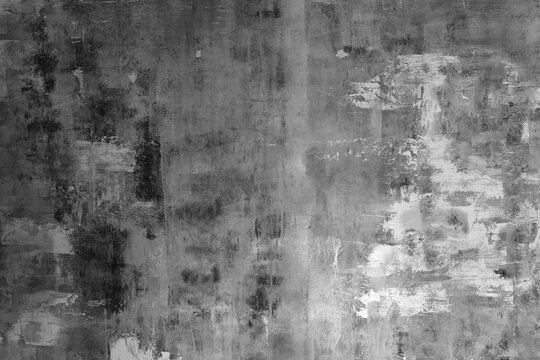 Abstract gray painted texture background with rough brush strokes, different shades of color and spots and grunge surface effect. Modern backdrop, wallpaper for design, poster, wall art